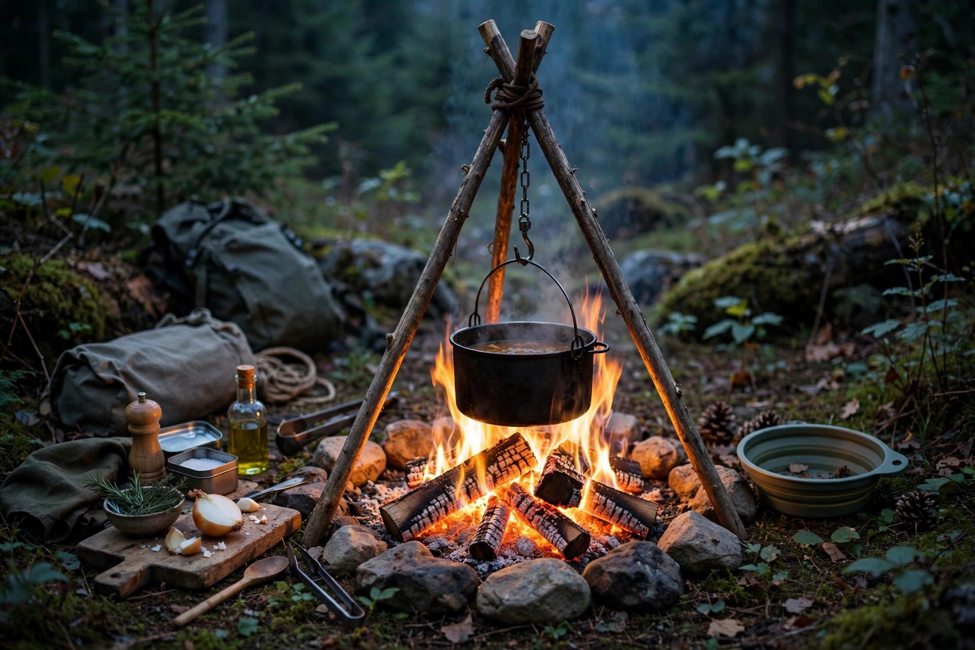 Kochen am Lagerfeuer